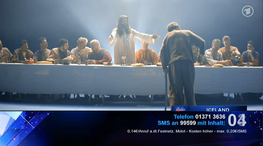 In Europe it's pay to vote. The judging panel (in the background) seems to be pleased.